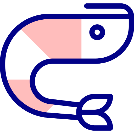 garnelen Detailed Mixed Lineal color icon