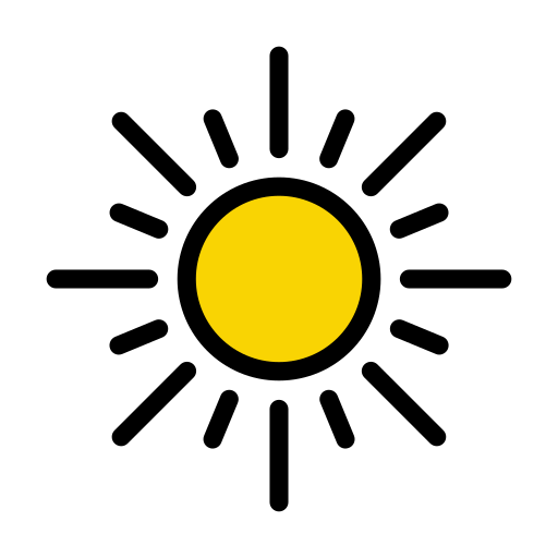 słoneczny Vector Stall Lineal Color ikona