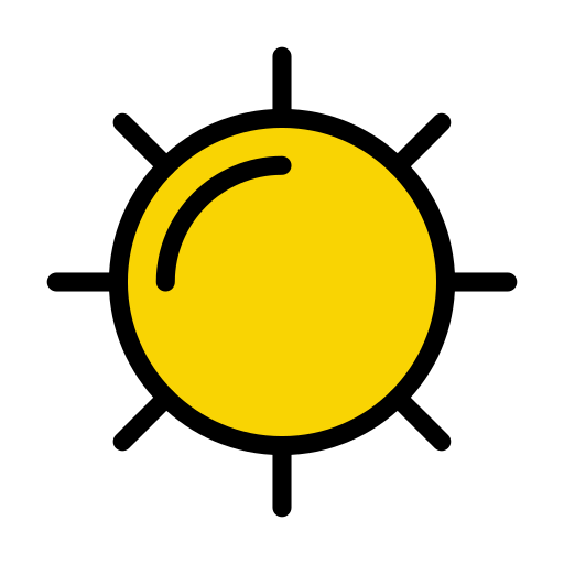 słońce Vector Stall Lineal Color ikona