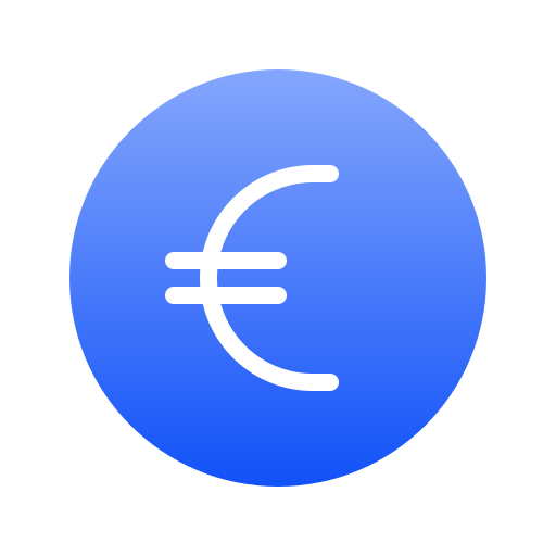 Монета евро Generic Flat Gradient иконка