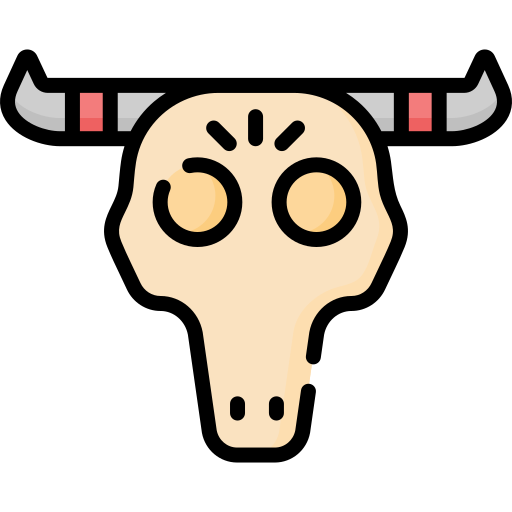 牛の頭蓋骨 Special Lineal color icon
