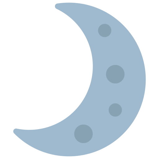 Crescent moon Juicy Fish Flat icon