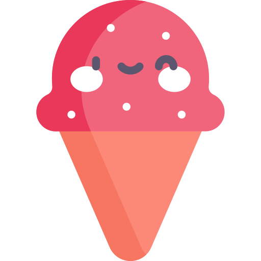 cucurucho de helado Kawaii Flat icono