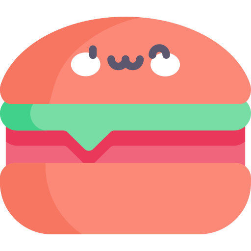 hamburger Kawaii Flat icona