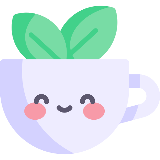 Зеленый чай Kawaii Flat иконка