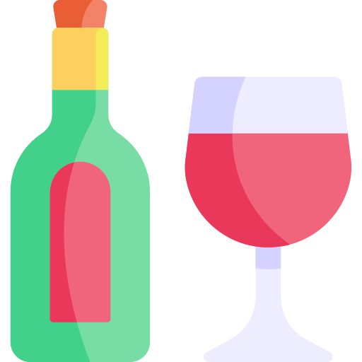 Вино Kawaii Flat иконка