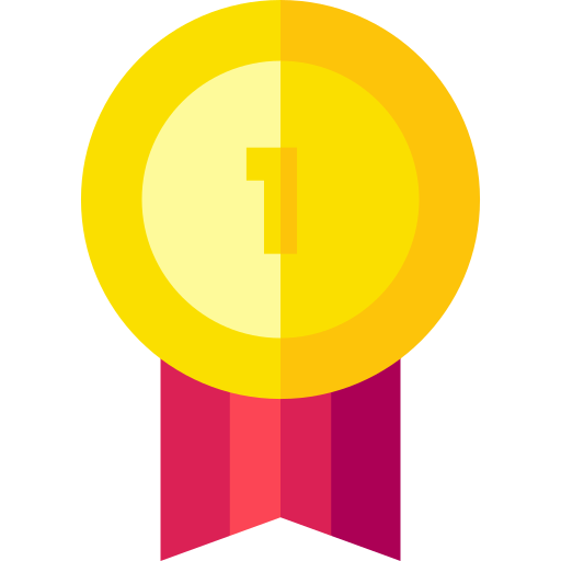 medalla de oro Basic Straight Flat icono