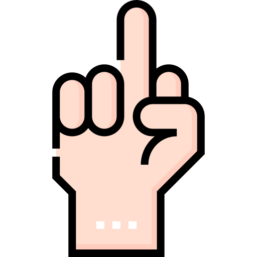 dedo medio Detailed Straight Lineal color icono