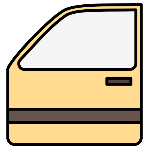 portiera dell'automobile Generic Outline Color icona