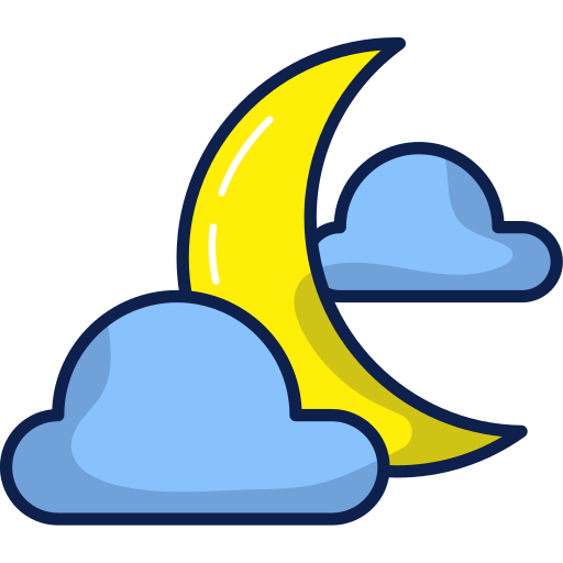 Moon Generic Outline Color icon