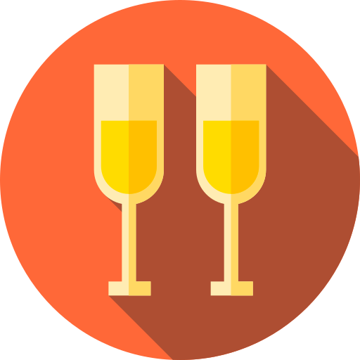 champagne Flat Circular Flat icoon