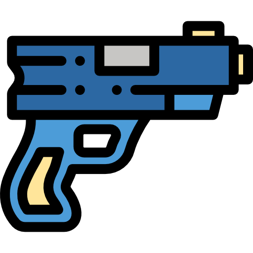 pistolet Detailed Rounded Lineal color Icône