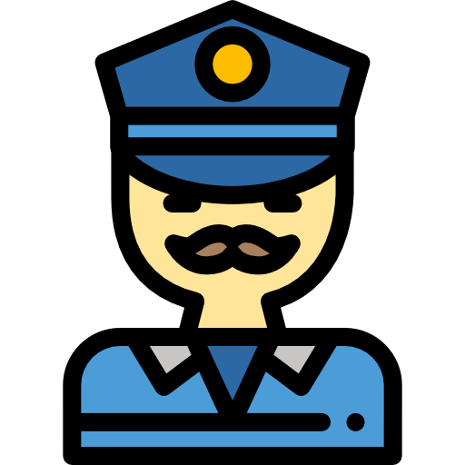Policeman Detailed Rounded Lineal color icon