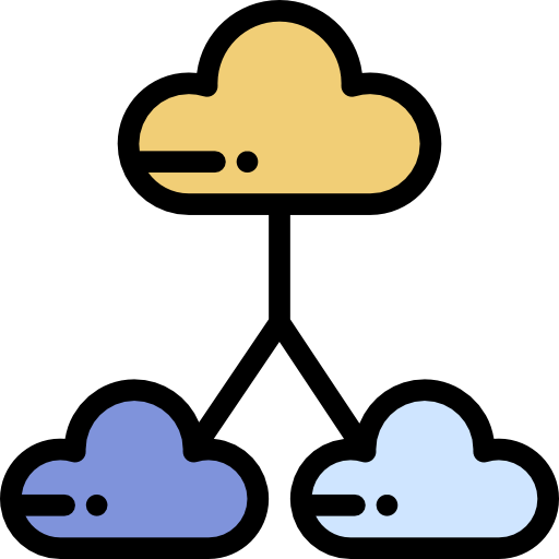 Облачные вычисления Detailed Rounded Lineal color иконка