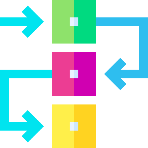 Блок-схема Basic Straight Flat иконка