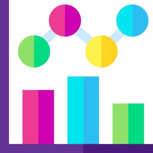 gráfico de líneas Basic Straight Flat icono