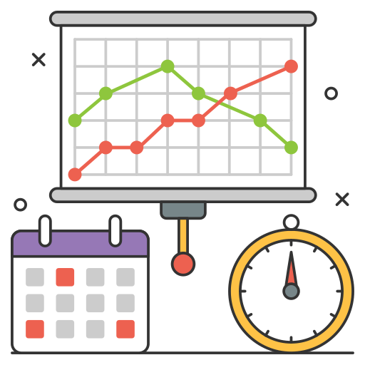 Analytics Generic Thin Outline Color icon