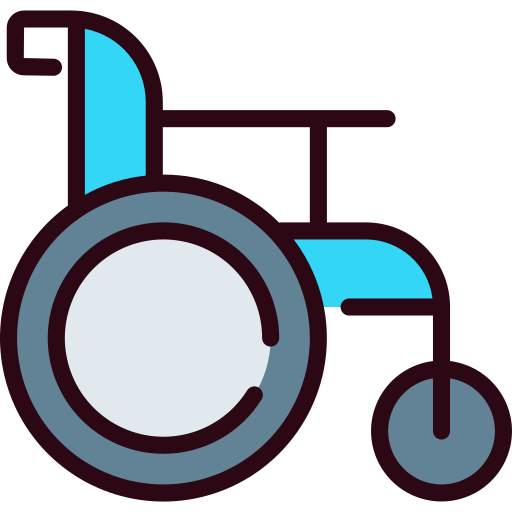 wózek inwalidzki Generic Outline Color ikona
