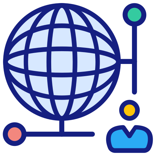 globales netzwerk Generic Outline Color icon