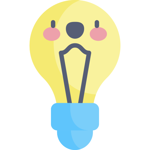 Light bulb Kawaii Flat icon