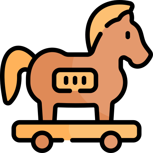 caballo de troya Kawaii Lineal color icono