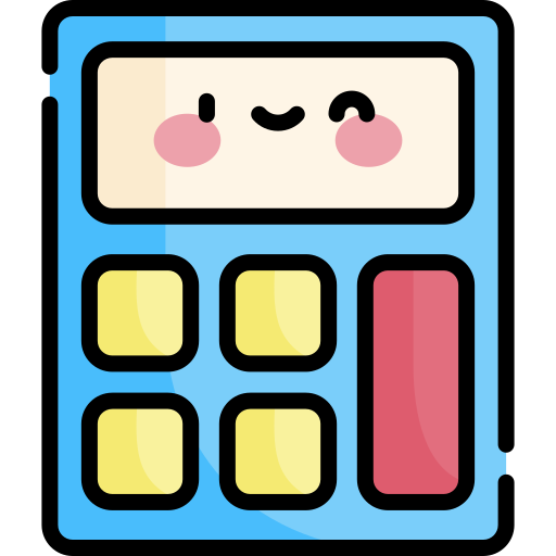 calculadora Kawaii Lineal color icono