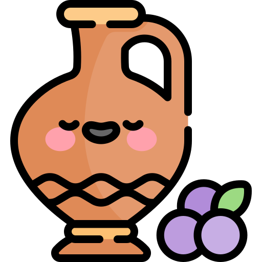 wino Kawaii Lineal color ikona