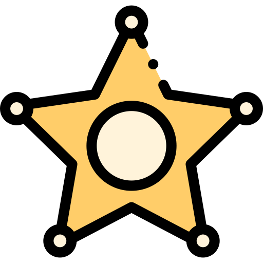 sheriff Detailed Rounded Lineal color icon