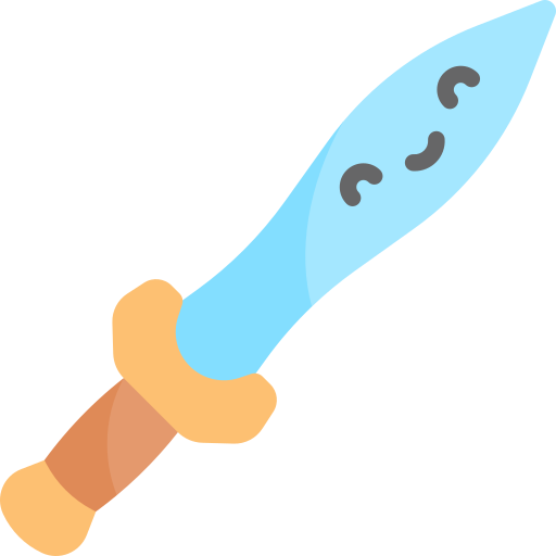 miecz Kawaii Flat ikona