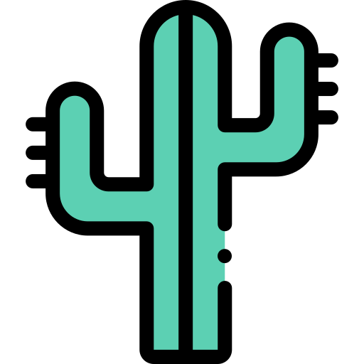 kaktus Detailed Rounded Lineal color ikona