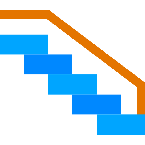 escaliers Basic Straight Flat Icône