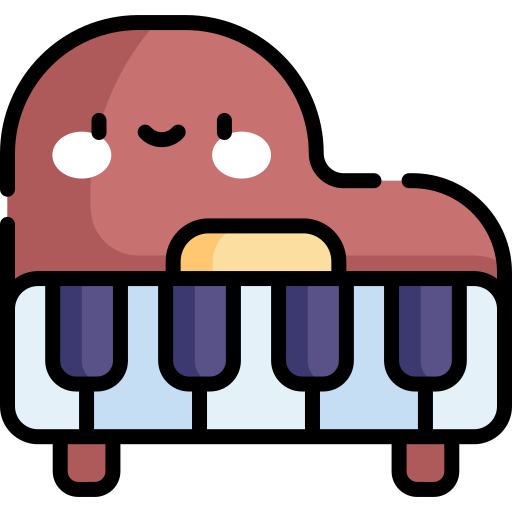 Piano Kawaii Lineal color icon
