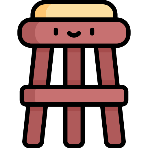 stołek Kawaii Lineal color ikona