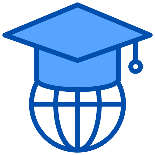 Graduation cap xnimrodx Blue icon