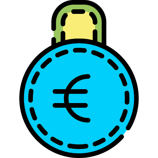 Euro sign Generic Outline Color icon