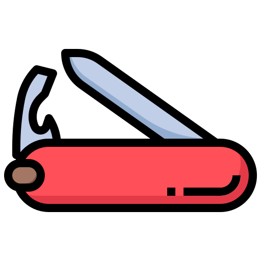 cuchillo del ejército suizo Surang Lineal Color icono
