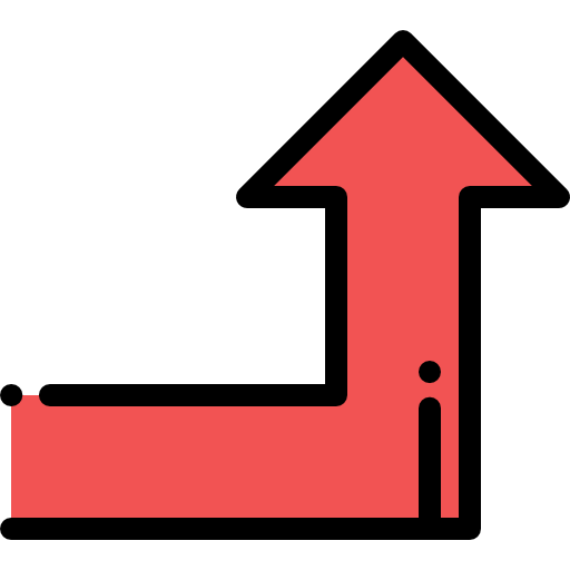 위쪽 화살표 Detailed Rounded Lineal color icon