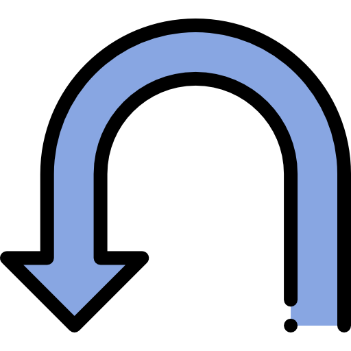 Curve arrow Detailed Rounded Lineal color icon