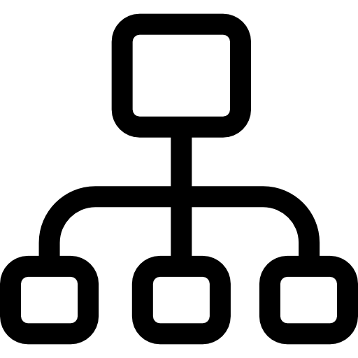 estrutura hierárquica Basic Rounded Lineal Ícone