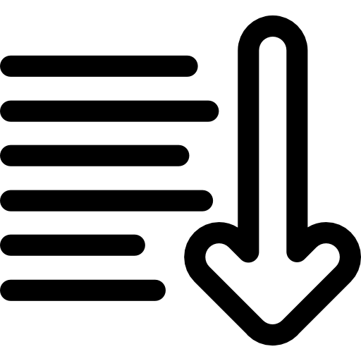 아래로 정렬 Basic Rounded Lineal icon