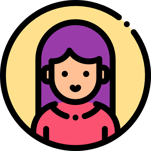 Girl Detailed Rounded Lineal color icon