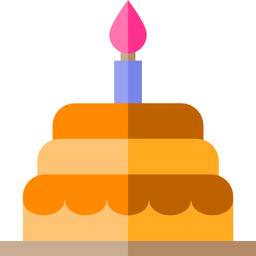 Торт на день рождения Basic Straight Flat иконка