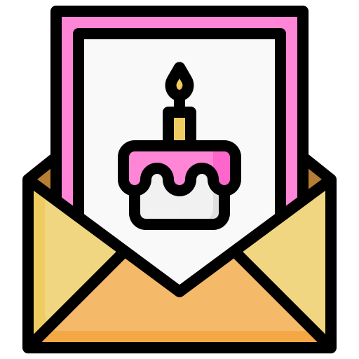 tarjeta de cumpleaños Surang Lineal Color icono