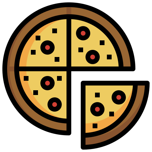 pizza Surang Lineal Color ikona