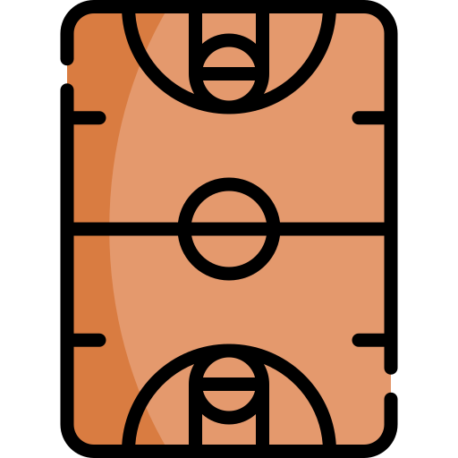 quadra de basquete Kawaii Lineal color Ícone