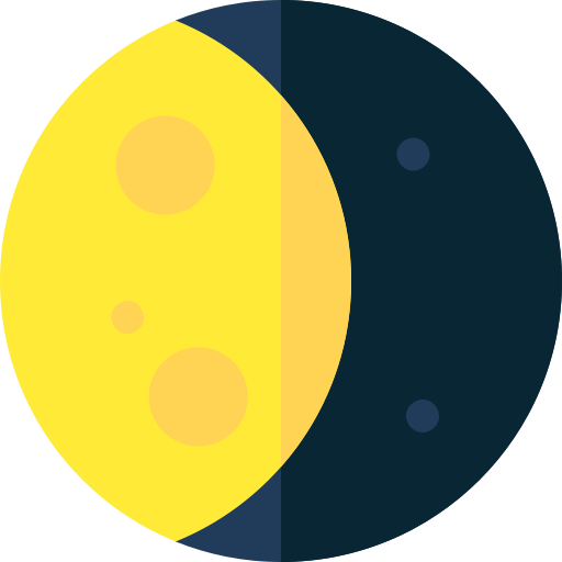 księżyc przybywający Basic Rounded Flat ikona