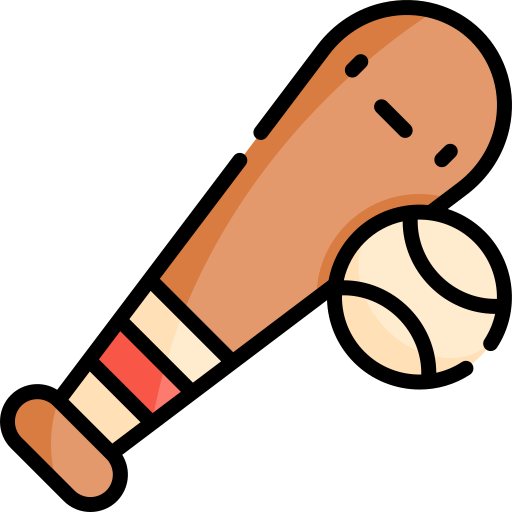 baseball Kawaii Lineal color ikona