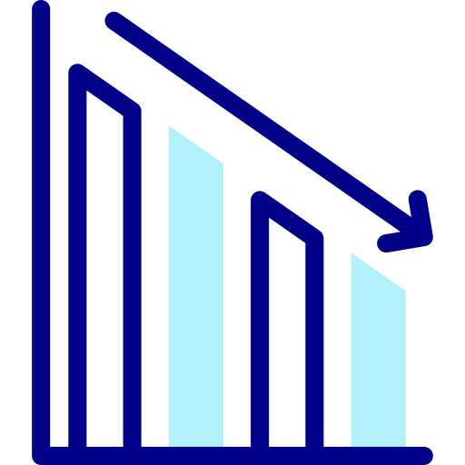 Decrease Detailed Mixed Lineal color icon