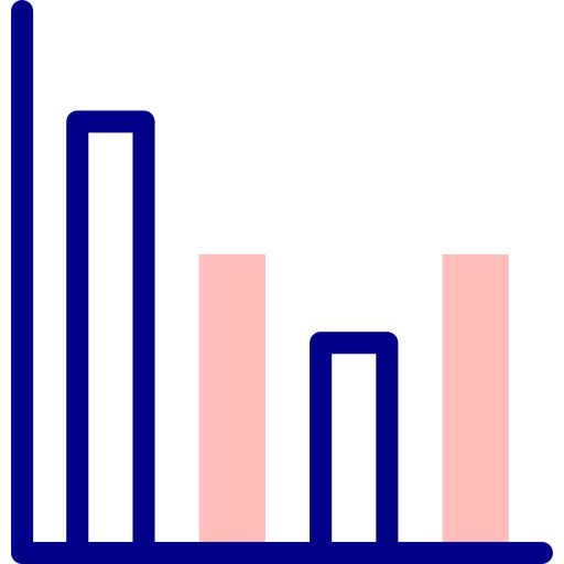 Bar graph Detailed Mixed Lineal color icon