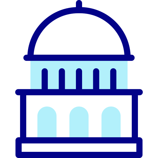 gemeentehuis Detailed Mixed Lineal color icoon